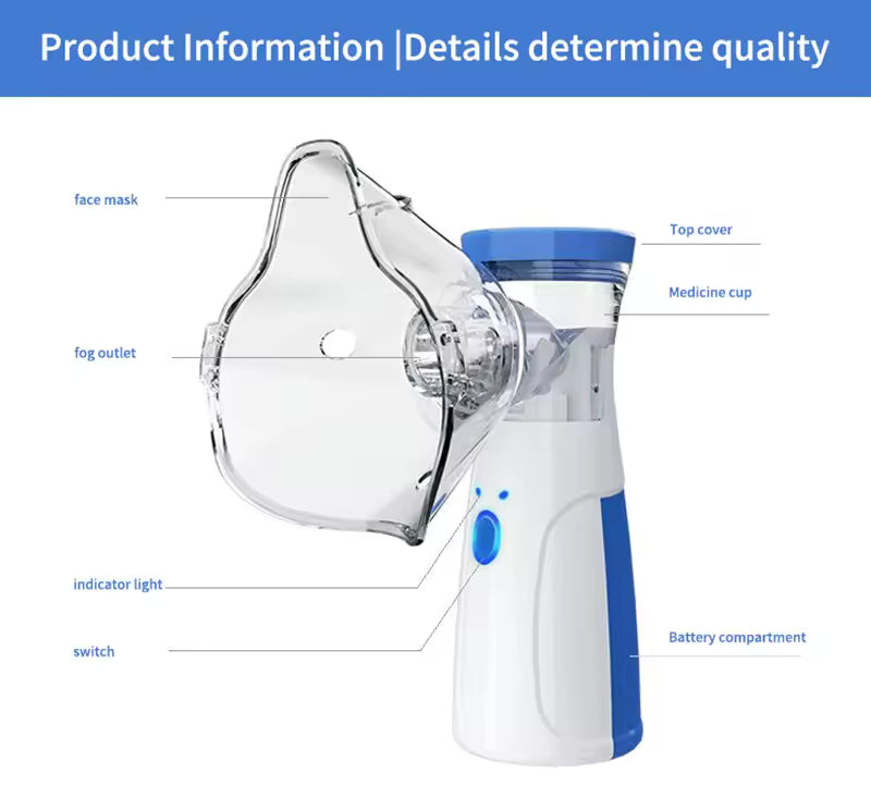 Hot Portable Inhale Nebulizer Mini Handheld Mesh Atomizer Silent Inalador Usb Autoclean Nebulizador Adult Automizer