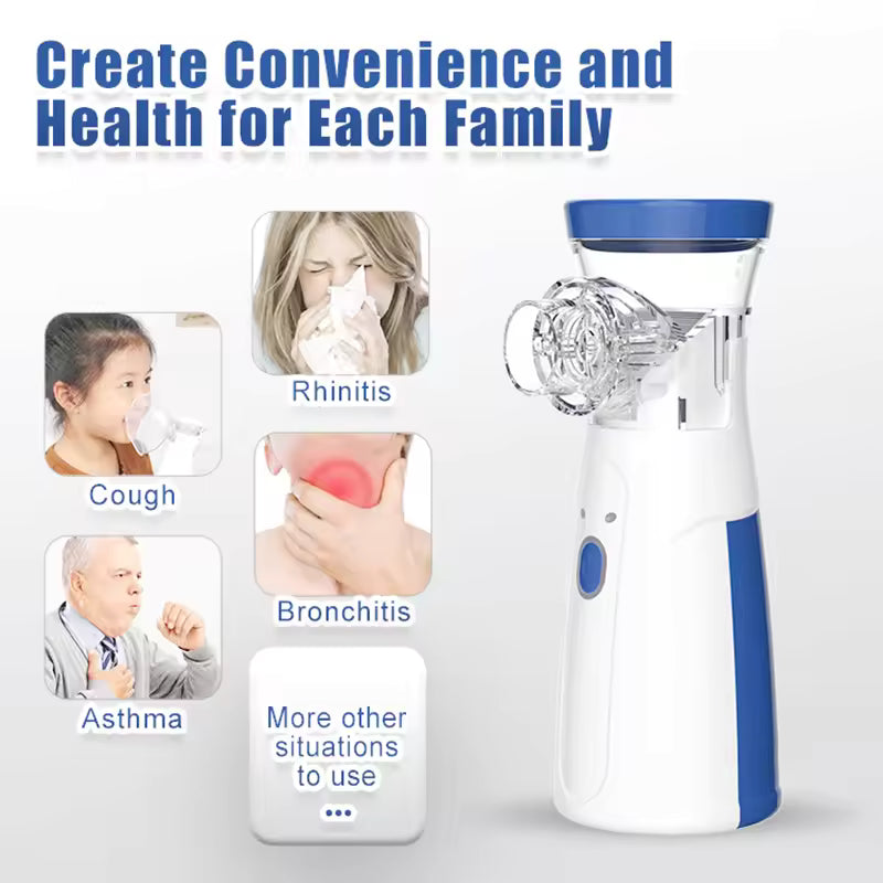 Hot Portable Inhale Nebulizer Mini Handheld Mesh Atomizer Silent Inalador Usb Autoclean Nebulizador Adult Automizer