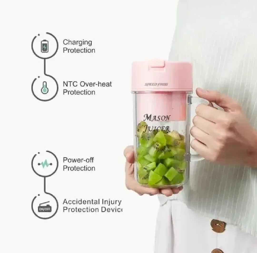 Professional Mini Juicer – Portable Blender & Smoothie Maker with Built-In Straw | Compact Fruit Extractor for Travel & Home Use