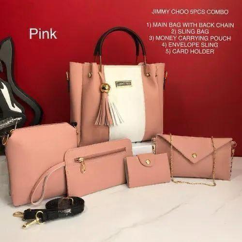 5-Piece Jimmy Choo Bag Combo | Main Bag, Sling, Pouch, Envelope Sling & Card Holder