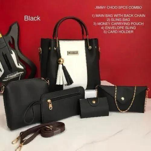 5-Piece Jimmy Choo Bag Combo | Main Bag, Sling, Pouch, Envelope Sling & Card Holder