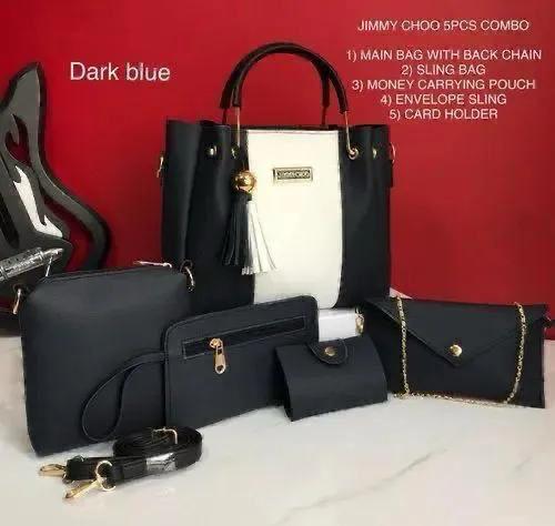 5-Piece Jimmy Choo Bag Combo | Main Bag, Sling, Pouch, Envelope Sling & Card Holder